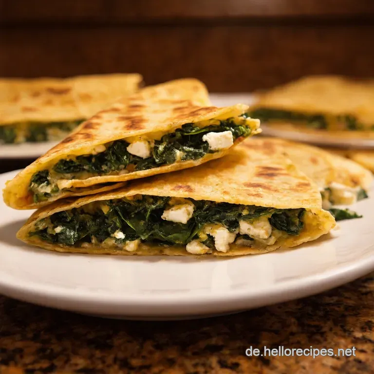 Blitzquesadillas Mit Spinat Und Feta presentation