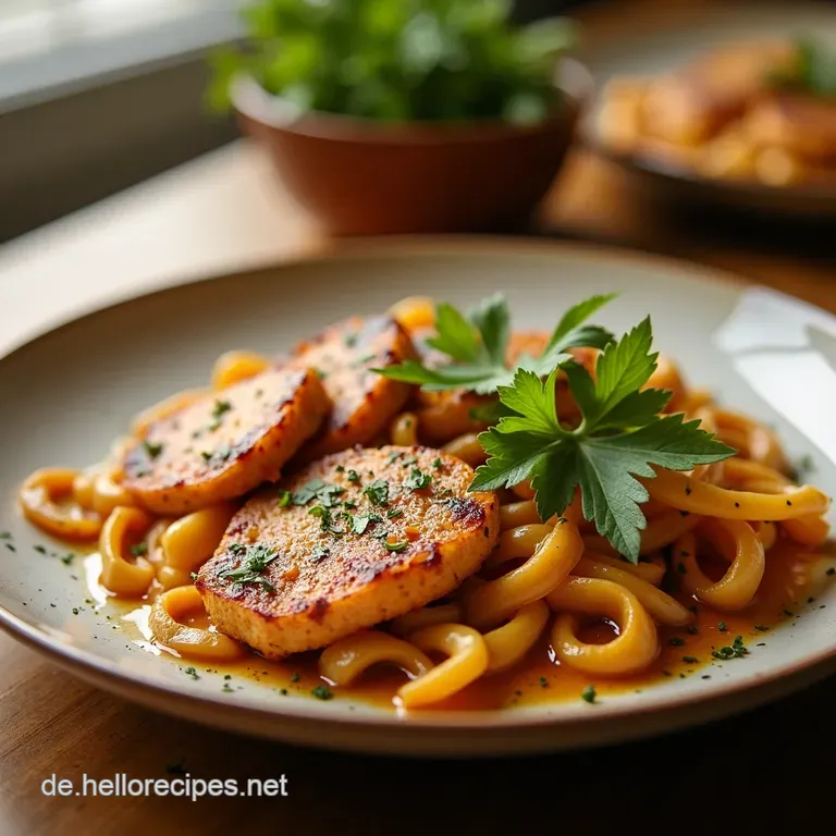 Blitzschnelles Pestoh&auml;hnchen Mit Gem&uuml;se presentation