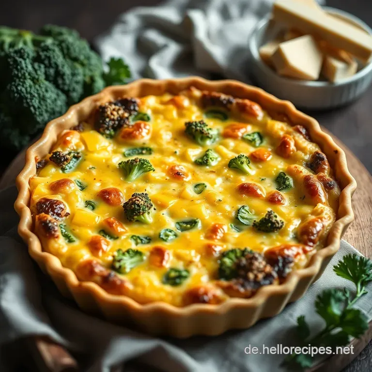 BroccoliCheddarQuiche Herzhaft K&auml;sig Gut