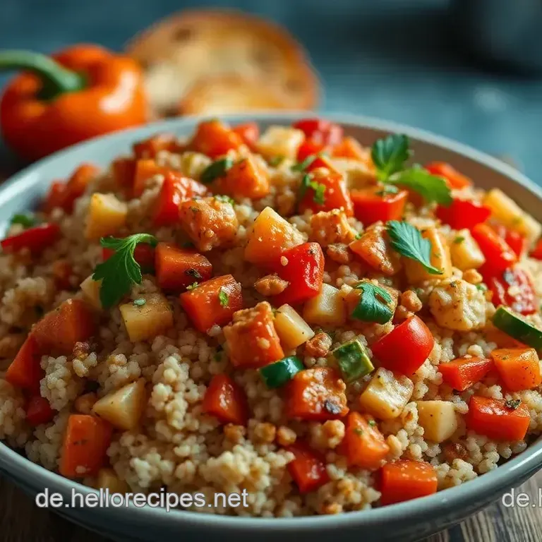Bunte gefüllte Paprika mit Quinoa und Gemüse