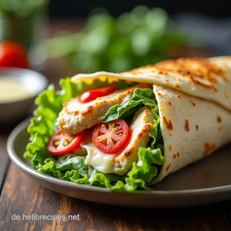 Chicken Caesar Salad Wrap Der 20Minuten PowerSnack