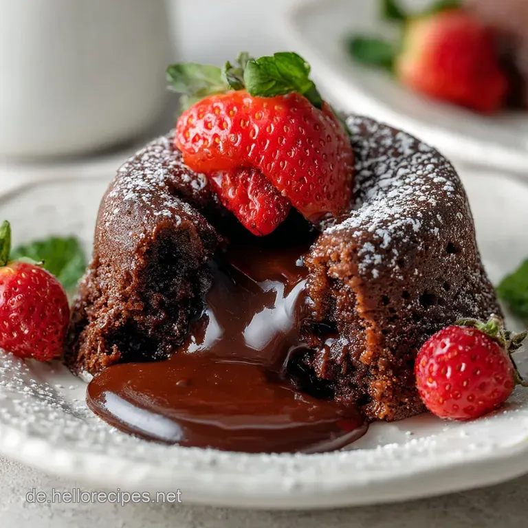 Chocolate Lava Cake mit fl&uuml;ssigem Kern