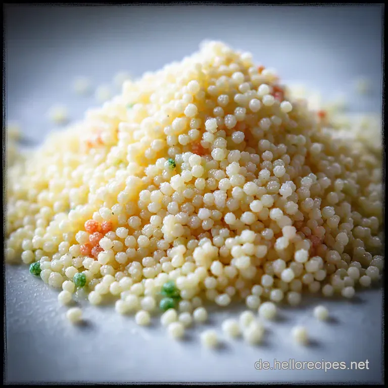 Perfectly portioned couscous salad, artfully plated with colorful vegetables and fresh herbs. A light, bright, and appeali...