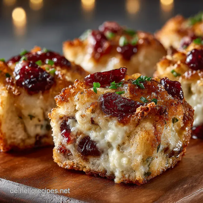 Cranberry Brie Bites Kleine K&ouml;stlichkeiten presentation