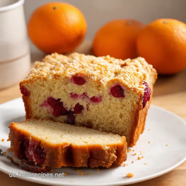 Cranberryorangenbrot Mit Zuckerguss presentation