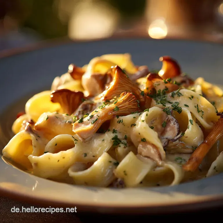 Cremige Bandnudeln Mit Pfifferlingrahmso&szlig;e: Das Soul Food Rezept F&uuml;r Den Herbst. presentation