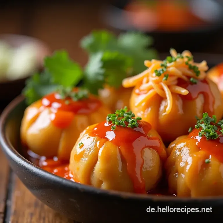 Cremige Gochujang Gl&uuml;cksnudeln presentation