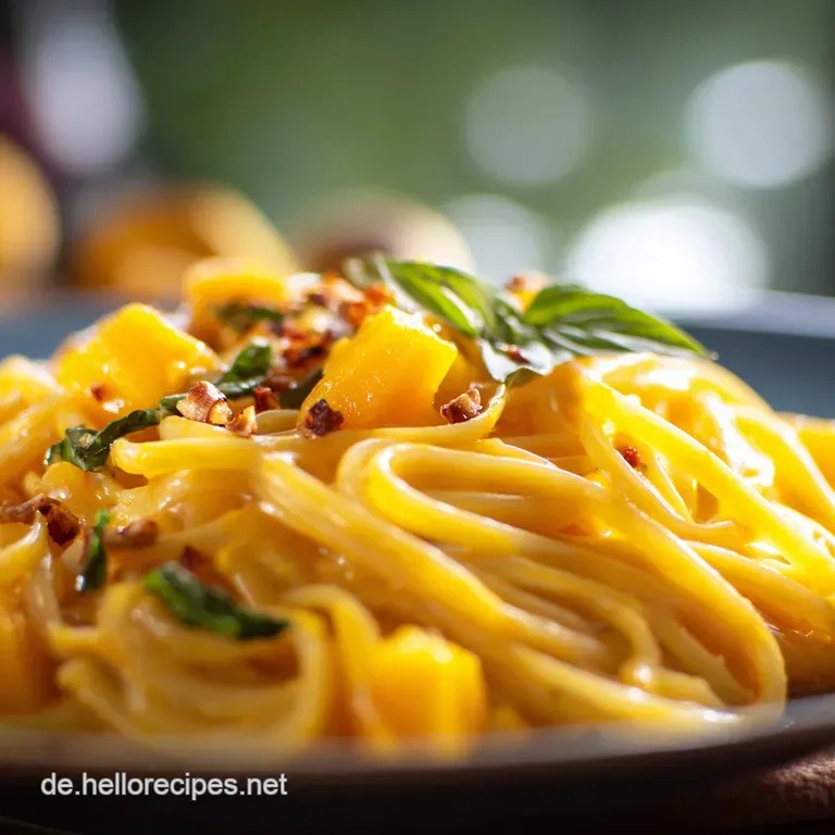 Feierabendschlaraffenland Cremige Mango Erdnuss Pasta Mit Chilikick presentation