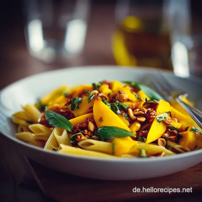 Cremige Mangoerdnusspasta Das Blitzgericht Mit Asiatwist presentation