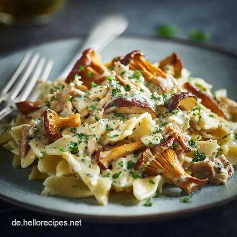 Cremige Pfifferlinge Pasta: Herbstliches Pilzgl&uuml;ck Mit Tagliatelle presentation
