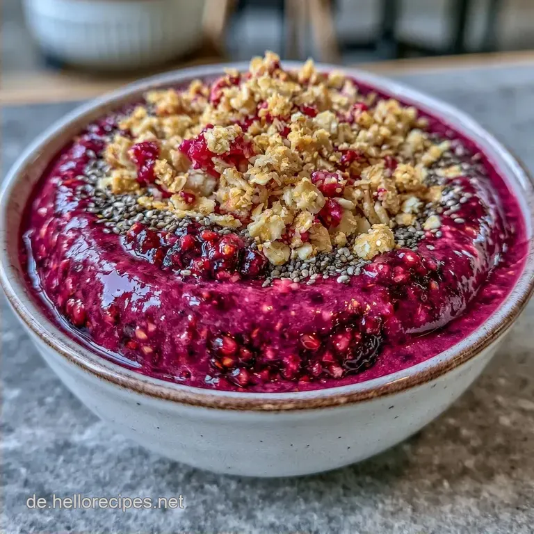 Cremige Smoothie Bowl mit gefrorenen Beeren