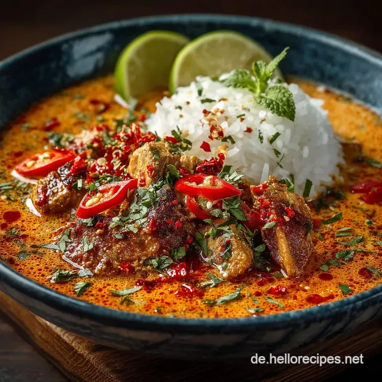 Cremiges Rotes ThaiCurry mit Hähnchen und Gemüse Soulfood