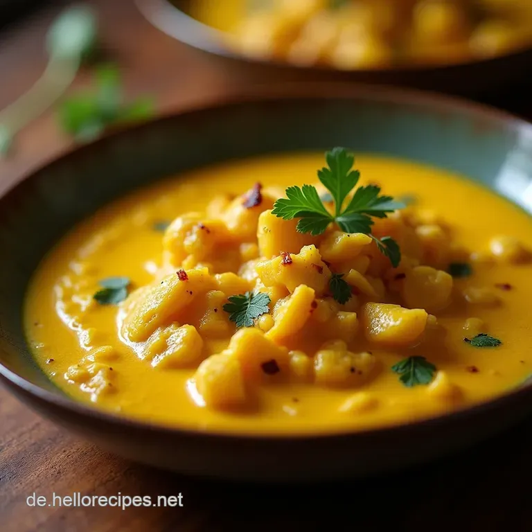 Indiens Sonne im Topf Cremiges KichererbsenCurry mit Kokosmilch und einem Hauch Mango presentation