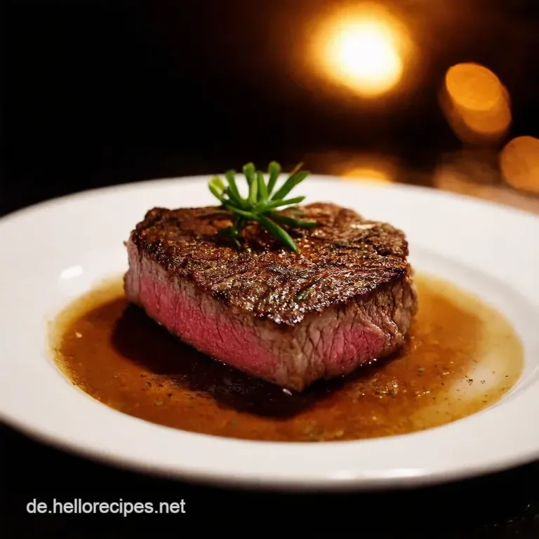Das Perfekte Steak aus der Heißluftfritteuse Außen Kruste Innen Saftig presentation