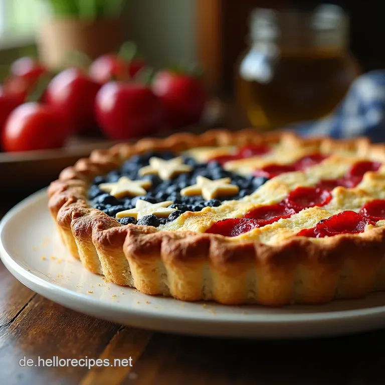 Der SternenbannerKuchen American Flag Pie mit FrischkäseBasis presentation