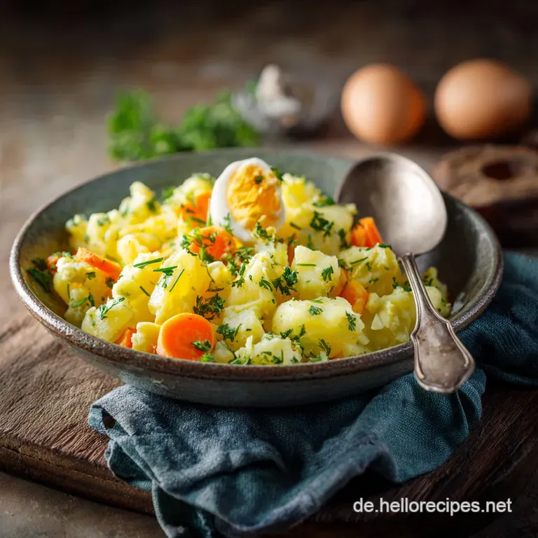 Schw&auml;bischer Kartoffelsalat: Lauwarm herzhaft und wie von Oma gemacht