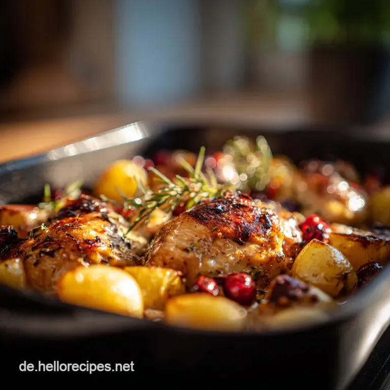 Einfache H&auml;hnchenpfanne aus dem Backofen: Goldbraunes Blech-H&auml;hnchen