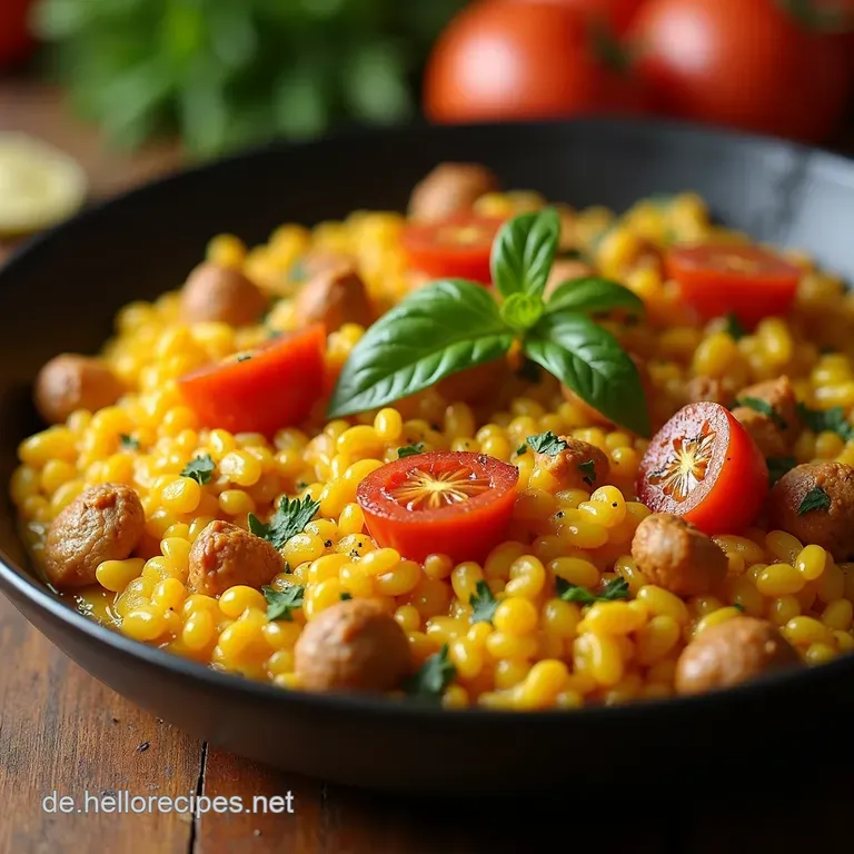 Einfaches Spanisches HähnchenPaella aus einem Topf presentation