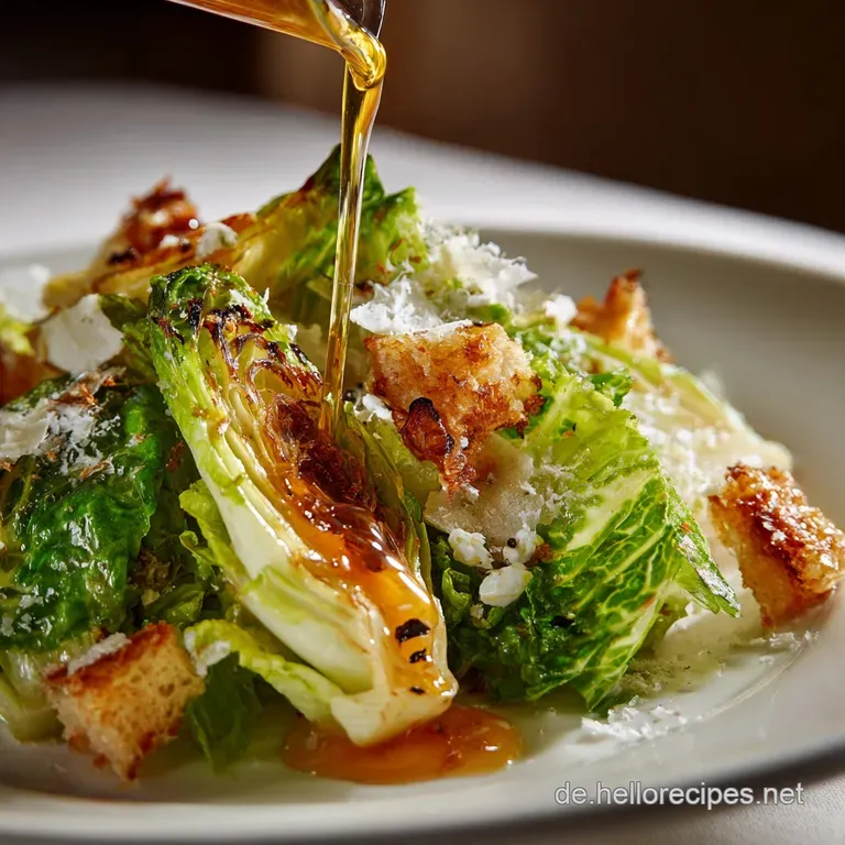 Knuspriger Eisbergsalat nach Caesar Art Das Original mit SardellenVinaigrette