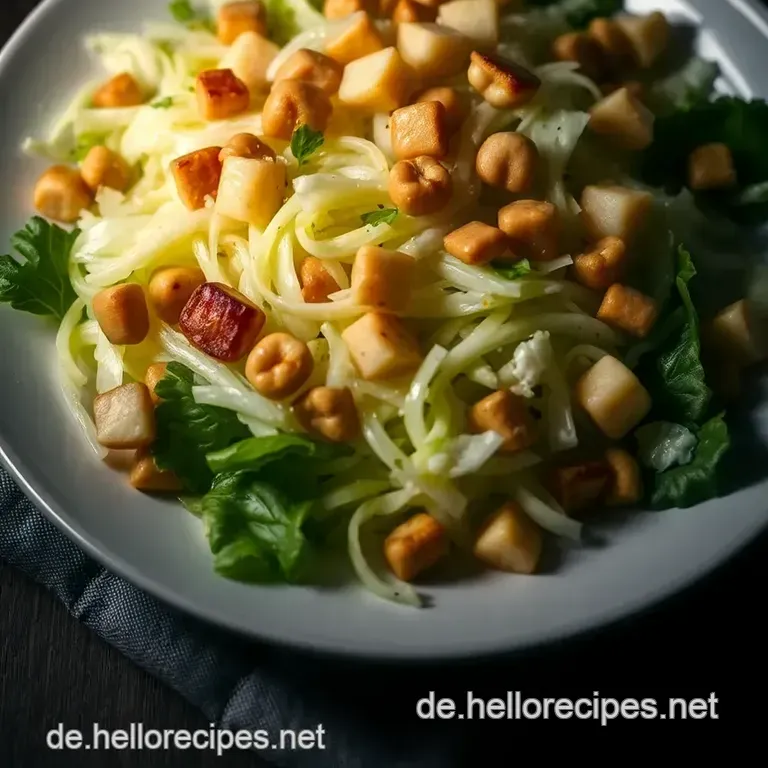 Erfrischender Spitzkohlsalat mit Apfel und Nüssen presentation