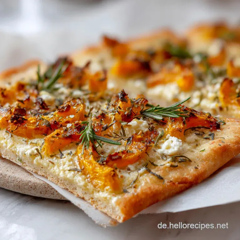 Flammkuchen K&uuml;rbis Feta: Goldener Herbstgenuss