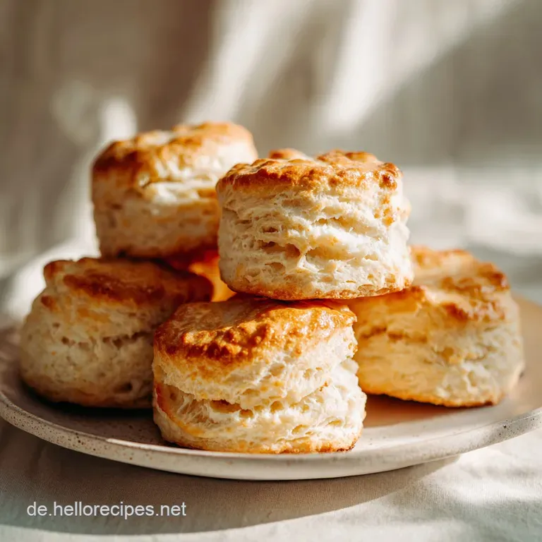 Three warm, buttery biscuits artfully arranged with a dollop of rich, glistening jam.