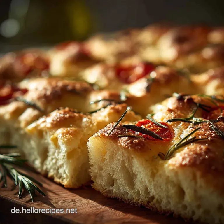 Focaccia: Das Einfachste Rezept F&uuml;r Luftiges Italienisches Fladenbrot presentation
