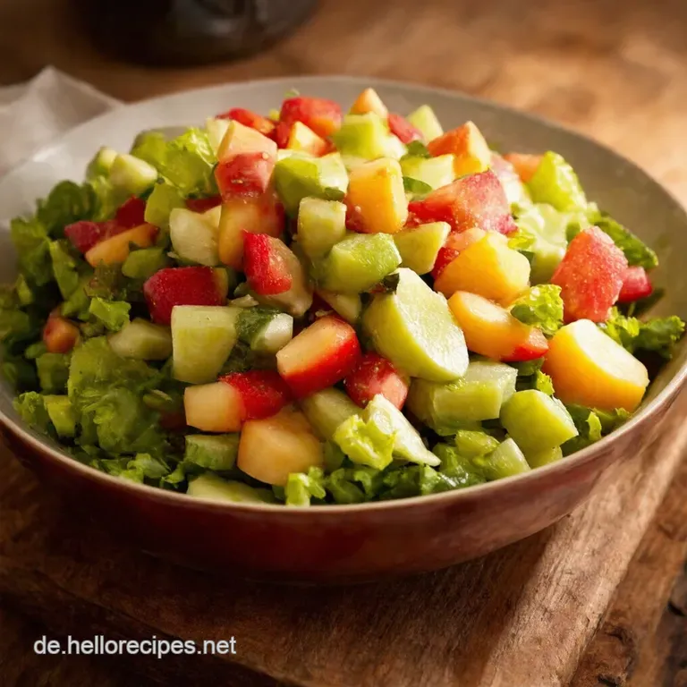 Fruchtiger Gutelauneobstsalat Mit Sommerdressing presentation