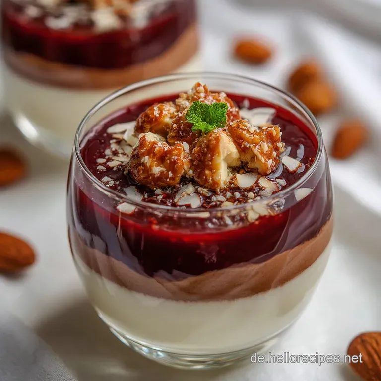 Weihnachtsdesserts: Gebrannte Mandel-Mousse Mit Gl&uuml;hwein presentation