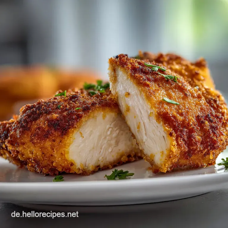 Perfectly seared chicken breast served atop a vibrant green salad, glistening with a light vinaigrette dressing.