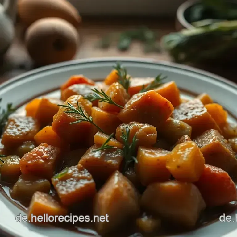 Gefüllte Rinderzunge mit Senfsoße