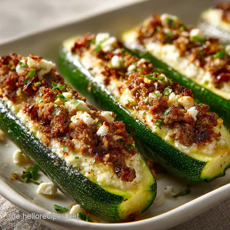 Gef&uuml;llte Zucchini Hackfleisch: Herzhaft & W&uuml;rzig