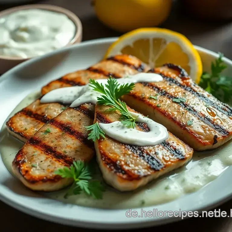 Gegrillter Wildlachs mit Zitronen-Dill-Sauce