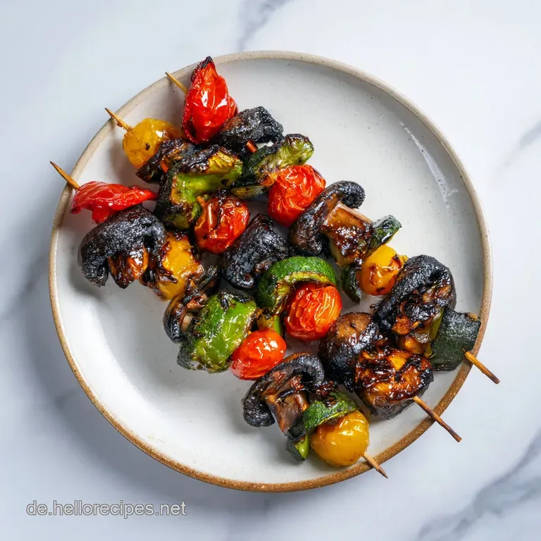 Ger&ouml;stetes Gem&uuml;se auf einer rustikalen Holzplatte, garniert mit frischen gr&uuml;nen Kr&auml;utern und gelben Zitronenspalten.