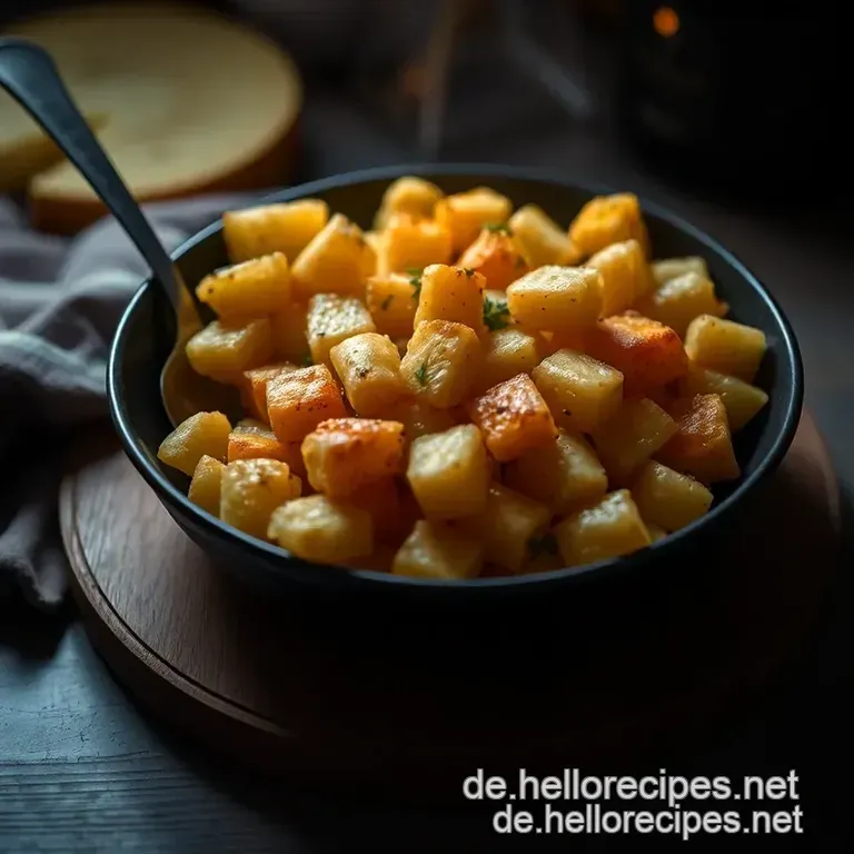 Goldbraune S&uuml;&szlig;kartoffel-Pommes Aus Der Hei&szlig;luftfritteuse presentation
