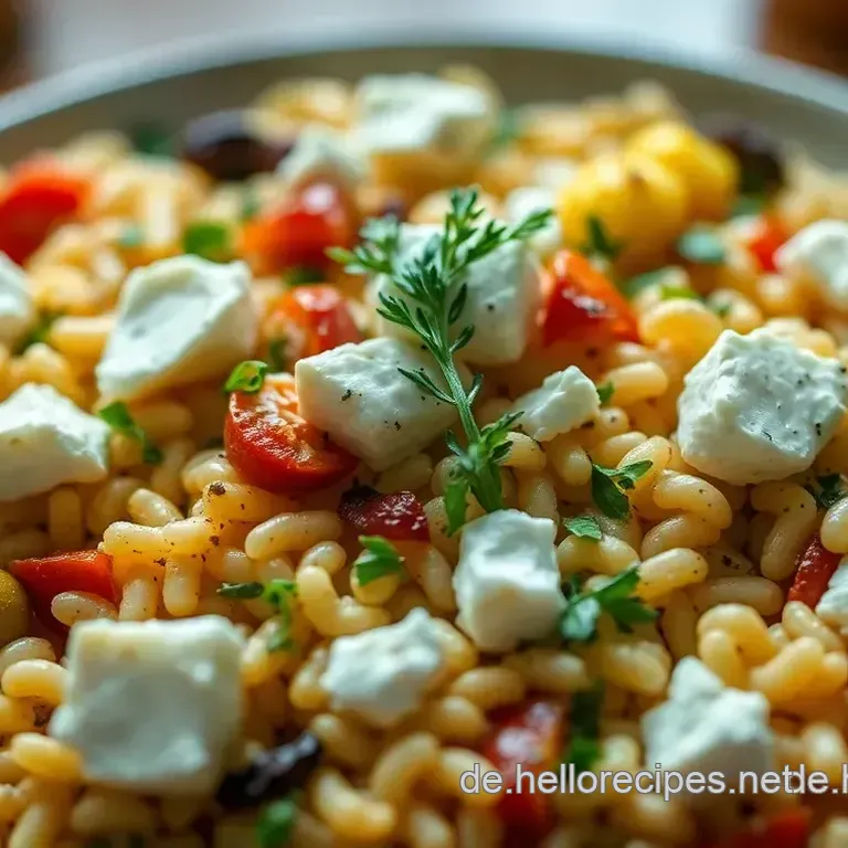 Griechische Kritharaki mit frischen Kräutern und Feta – Ein Genuss für jede Grillparty