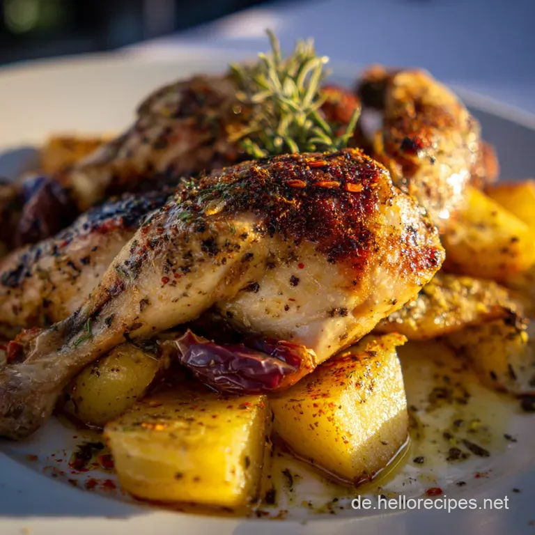 Griechisches H&auml;hnchen Mit Kartoffeln: Saftig Knusprig Wie in Der Taverna presentation