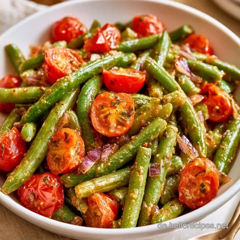 Gr&uuml;ne Bohnen Mediterran mit Kirschtomaten