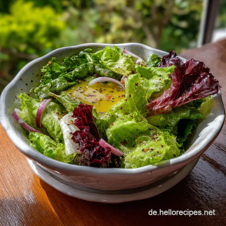 Grner Salat mit HonigSenf Dressing Einfach: Das 5-Minuten-Wunder