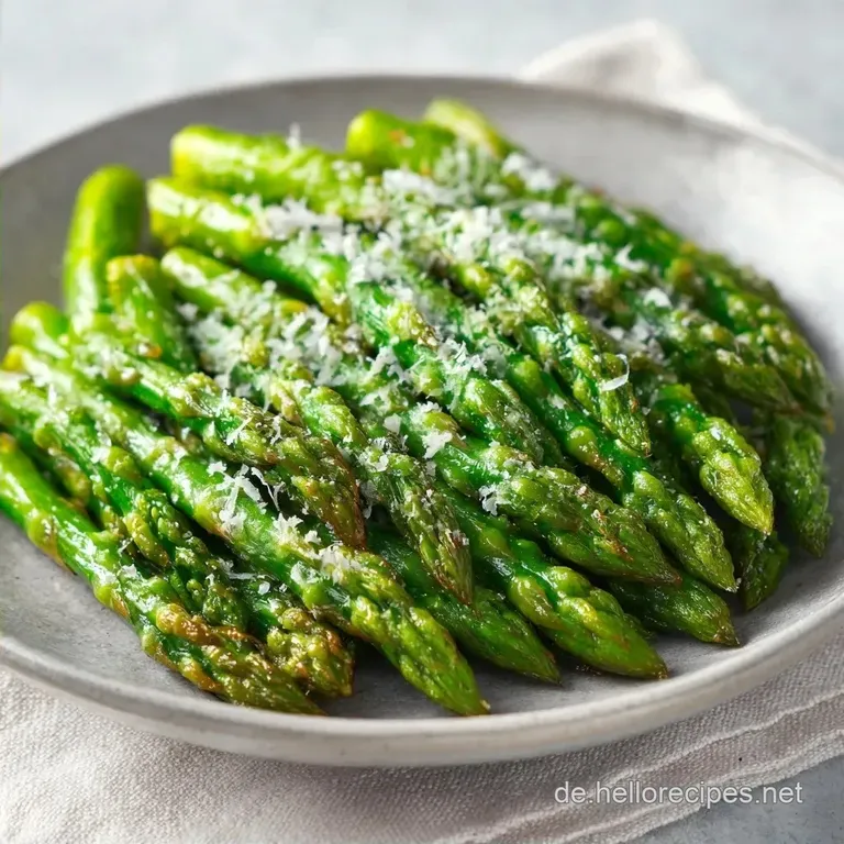 Gr&uuml;ner Spargel Pfanne: Mit Butter & Parmesan
