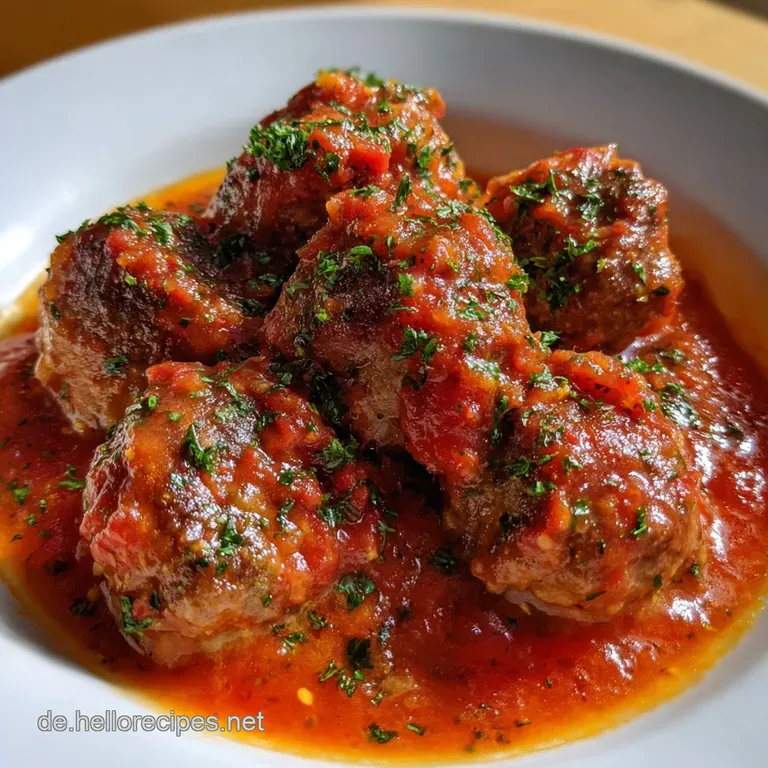 Hackb&auml;llchen Toskana: Cremig in Kr&auml;uter-Tomaten-So&szlig;e presentation