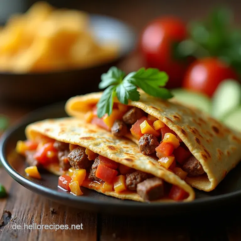 H&auml;hnchen Fajita Quesadillas Fiesta F&uuml;r Die Gabel presentation