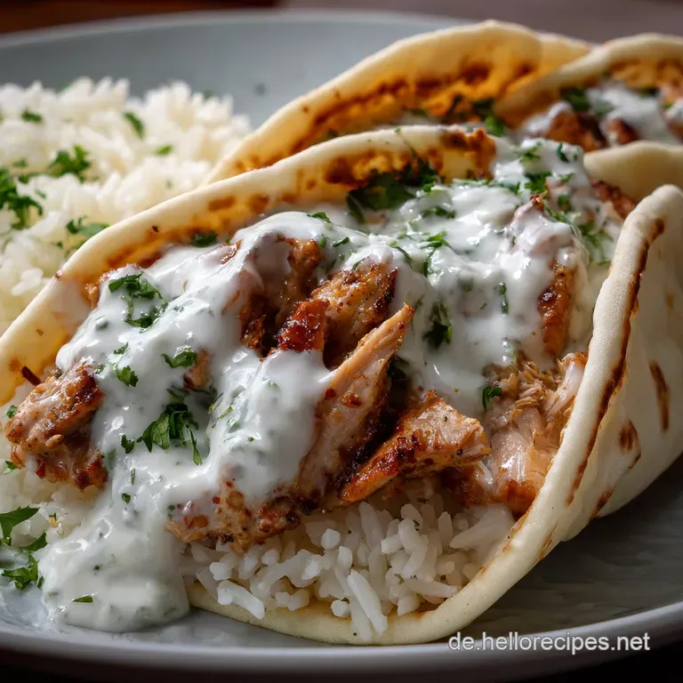 H&auml;hnchengyros Schmandso&szlig;e Reis: Saftig und cremig