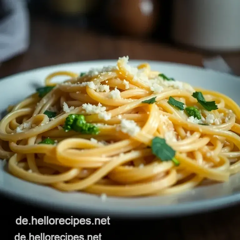 Hausgemachte Tagliatelle mit Trüffelsahnesauce presentation