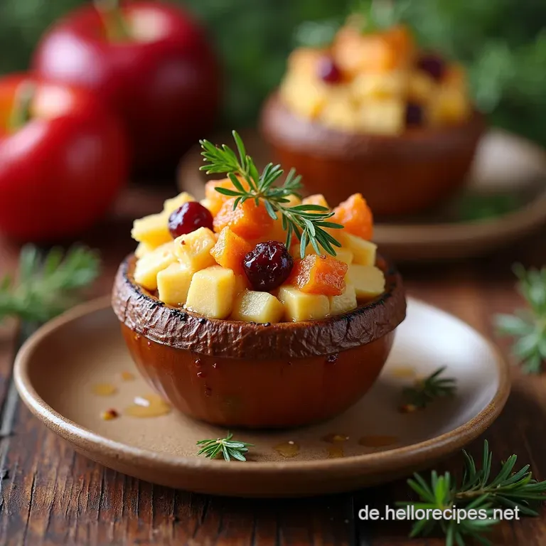 Der beste Gefüllte Eichelkürbis mit Truthahn Cranberry Mein HerbstRezept