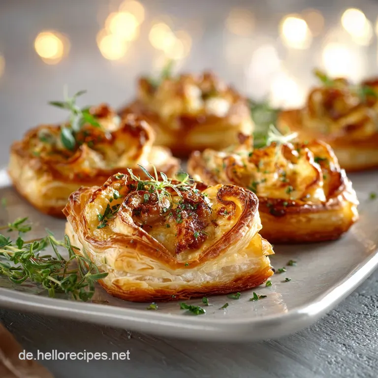 Bl&auml;tterteig Rezepte: Goldene Bergk&auml;se-Lauchtaschen Einfach Herzhaft