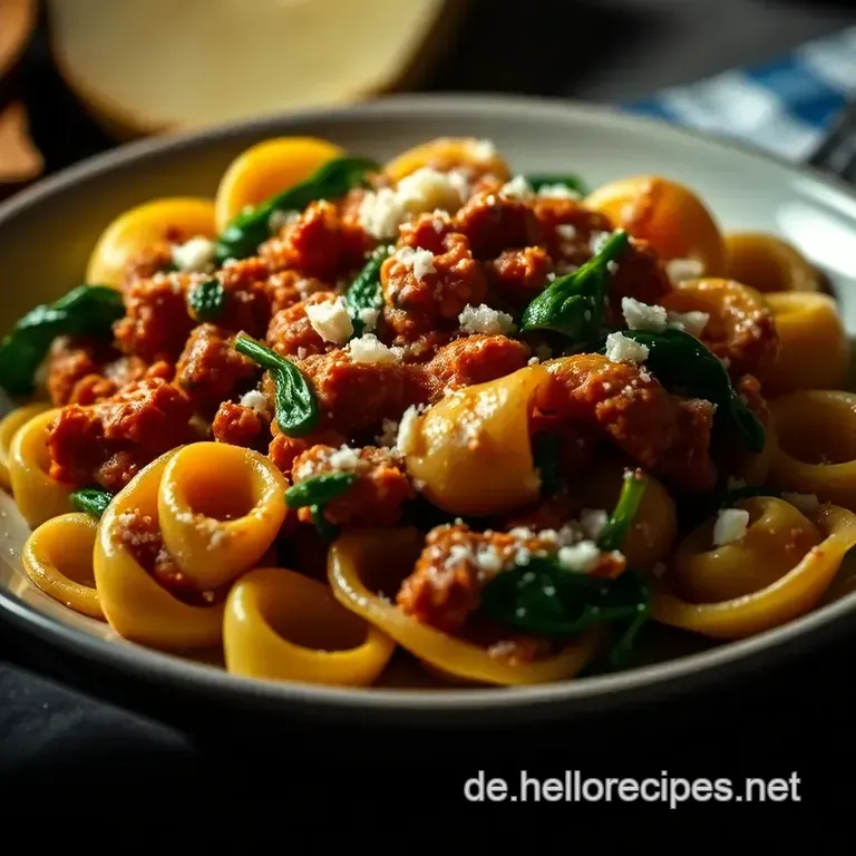 Herzhafte Bolognese mit hausgemachten Tortellini presentation