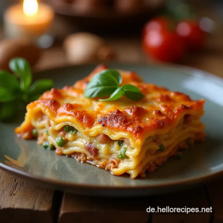Die Waldprinzessin Herzhafte Gemselasagne mit PilzRagu und TrüffelBéchamel presentation