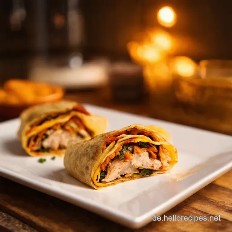 Herzhafte HähnchenWraps presentation