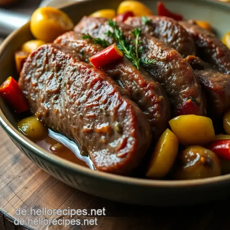 Herzhafte Rouladen mit bunt gemischtem Gemüse presentation